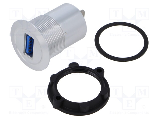 Adapter; USB A socket,USB C plug; Thread: M22; 1÷10mm
