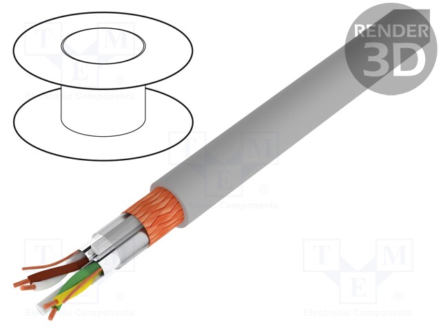 Wire; Li-2Y-CY-PIMF; 2x2x0,5mm2; PVC; grey; 250V