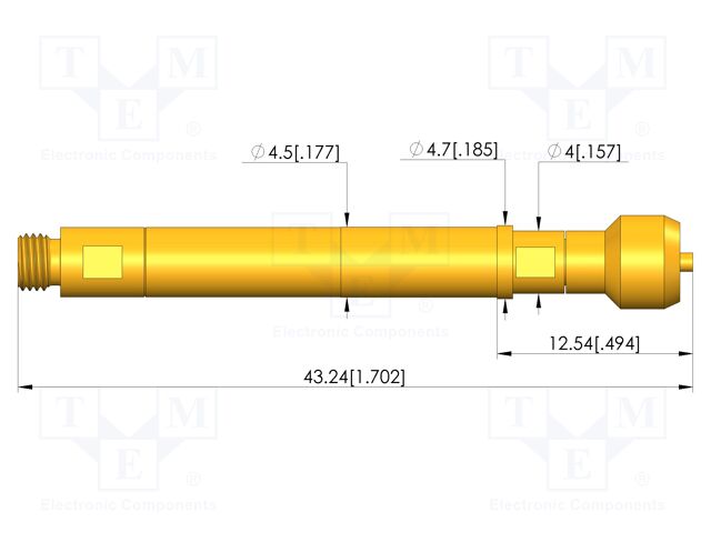 Test needle; plug-in