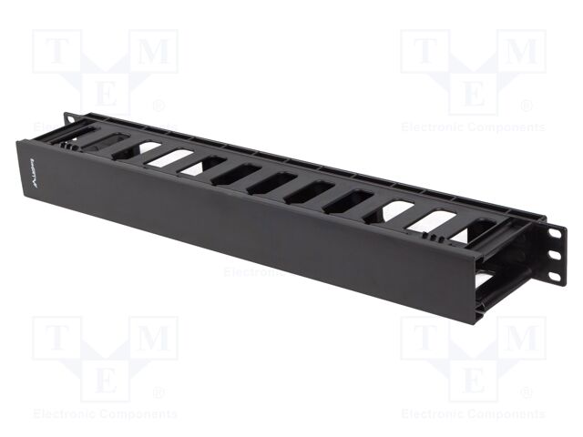 Cable organizer; 1U; black; Standard: 19"