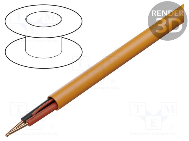 Wire: data transmission; 2x18AWG; Insulation: PVC; Colour: orange
