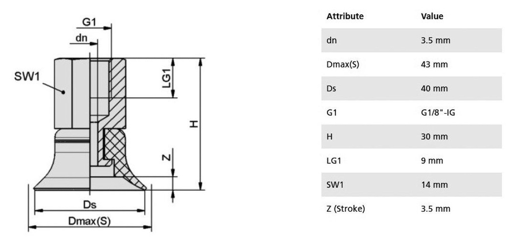 Component: suction cup; Man.series: PFYN; Mounting: G1/8-IG; 13.5g