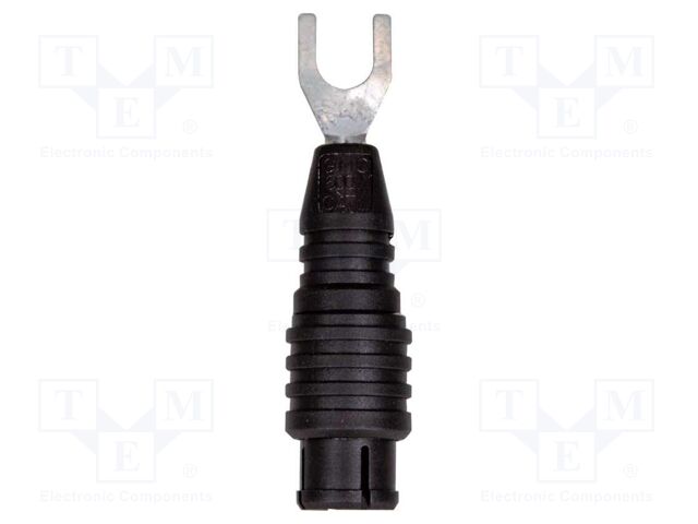 Connector: fork terminals; 16A; black; 72mm; 600V