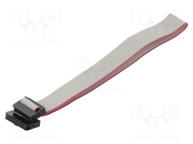 Ribbon cable with IDC connectors; 16x28AWG; Cable ph: 1mm; 0.3m