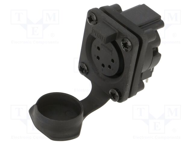 Connector: XLR; socket; female; AXS; 7.5A; 133V; PIN: 5; IP65; THT