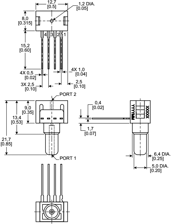 Sensor: pressure; Range: 2÷30psi; absolute; Output conf: analogue