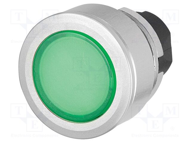 Switch: push-button; 30mm; Stabl.pos: 2; green; IP65; witout symbol