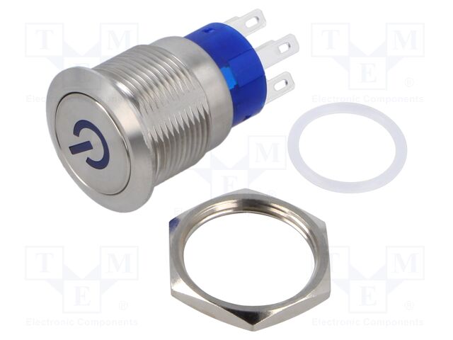 Switch: vandal resistant; Pos: 2; DPDT; 3A/250VAC; IP67; ON-ON; blue