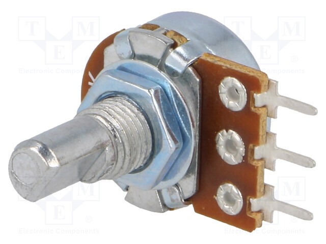Potentiometer: shaft; single turn; 5kΩ; 125mW; ±20%; THT; 6mm; metal