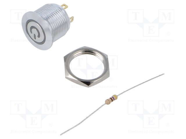 Switch: vandal resistant; Pos: 2; SPST; 2A/36VDC; OFF-(ON); white