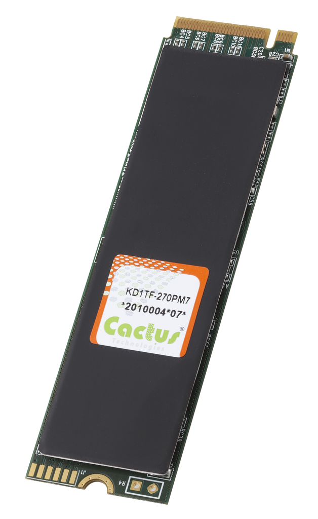 Industrial 3D NAND PCIE M.2-270P, C-Temp (0-70C) with heat spreader 2280FF (22mm x 80mm) +0.4mm thickness
