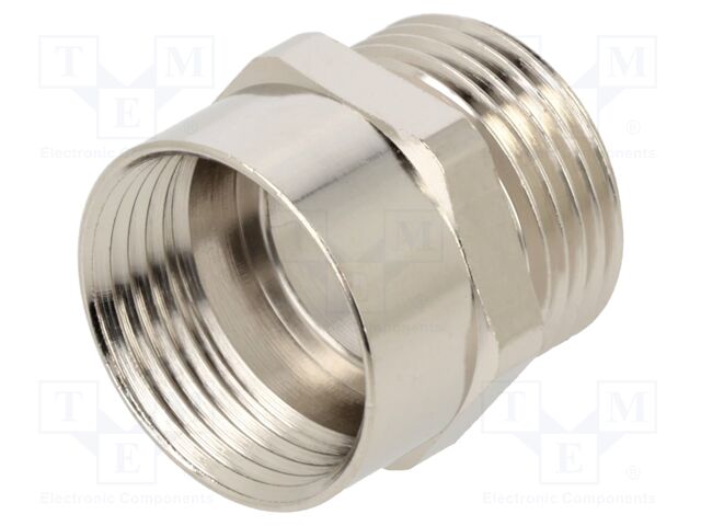 Thread adapter; Int.thread: PG13,5; Ext.thread: M20; brass