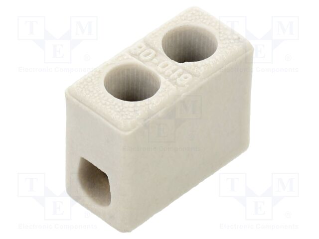 Connector: terminal block; ceramics; ways: 1; terminals: 2
