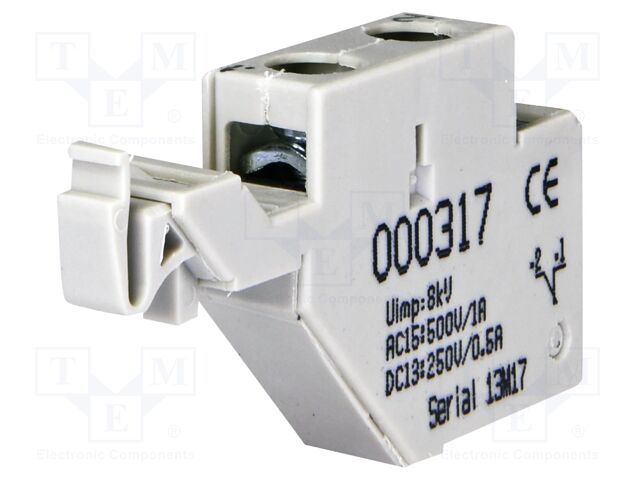 Auxiliary contacts; 230VAC; 4A; inside; Contacts: NC
