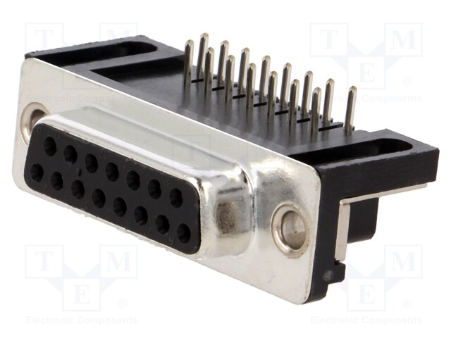D-Sub; PIN: 15; socket; female; stamped and formed contacts; THT