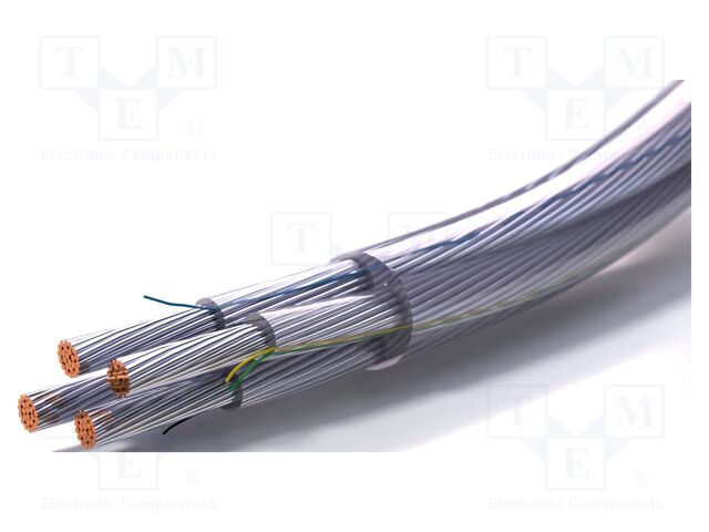 Wire; 4G0.5mm2; round; stranded; Cu,tinned; PVC; transparent; 300V
