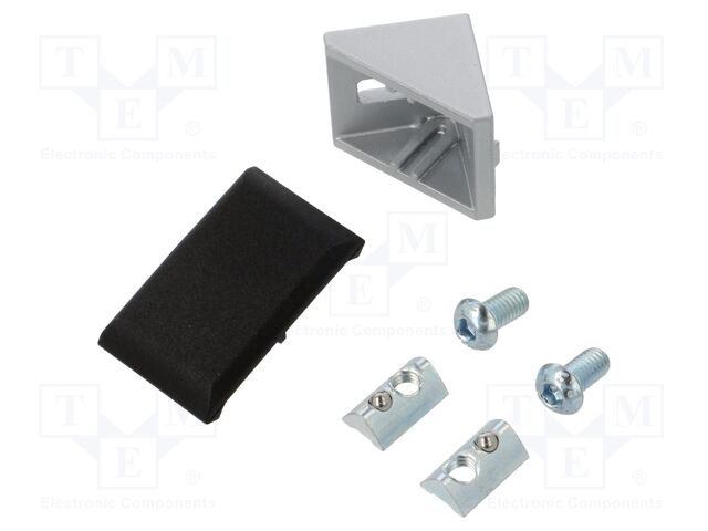 Angle bracket; for profiles; W: 28mm; H: 28mm; L: 28mm; aluminium