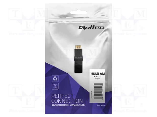 Adapter; HDMI socket movable 360°,HDMI plug; Colour: black