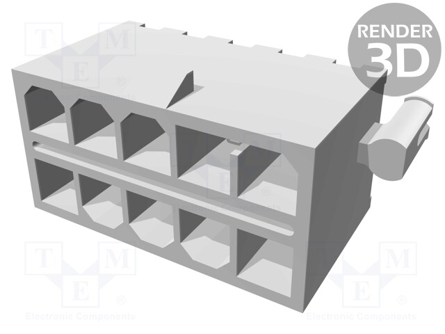 Socket; wire-board; male; Mini-Fit TPA; 4.2mm; PIN: 10; THT; 13A