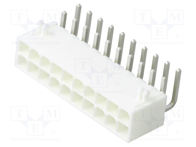 MiniFit Jr RA DR /Pegs Tin V-0 20Ckt