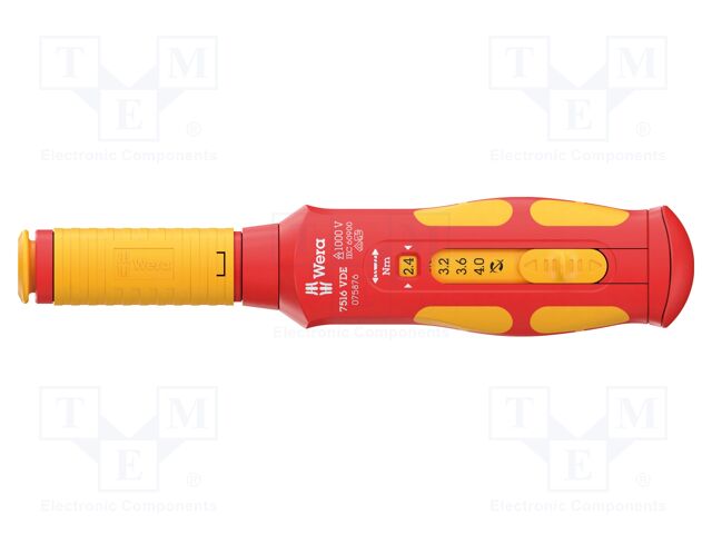 Screwdriver handle; torque; 9mm; insulated; Overall len: 192mm