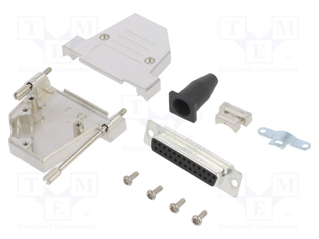 D-Sub; PIN: 25; female; shielded,with strain relief; angled 45°