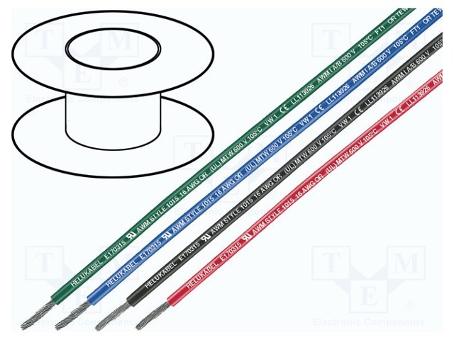 Wire; UL1015,CSA; stranded; Cu; 14AWG; grey; PVC; 600V; Class: 5