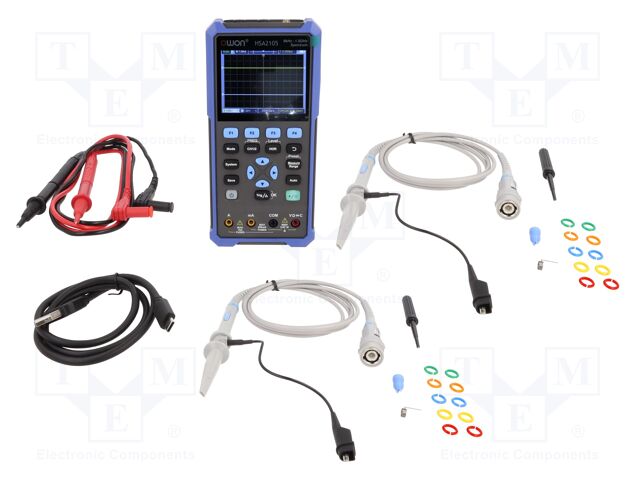 Handheld oscilloscope; 50MHz; 8bit; LCD 3,5"; Ch: 2; 250Msps; 8kpts