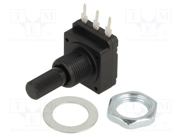 Potentiometer: shaft; single turn; 1MΩ; 60mW; PCB; 6mm; plastic