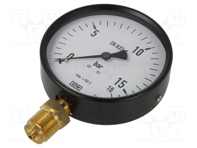 Manometer; Class: 1,6; 100mm; Thread: G 1/2 B; 0÷16bar; 150°C