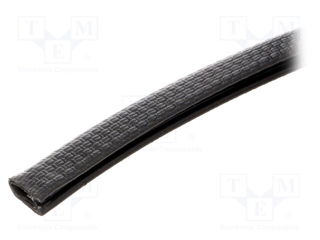 Hole and edge shield; PVC; L: 10m; black; H: 9.5mm; W: 6.5mm