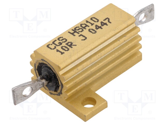Resistor: wire-wound; with heatsink; screw; 10Ω; 16W; ±5%; 50ppm/°C