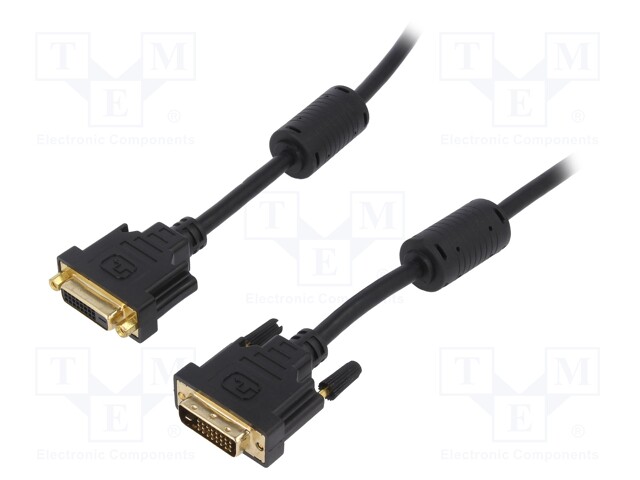 Cable; dual link; DVI-D (24+1) socket,DVI-D (24+1) plug; 5m
