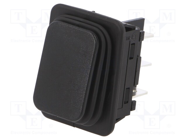 ROCKER; DPDT; Pos: 2; OFF-ON; 12A/250VAC; black; 100mΩ; Body: black