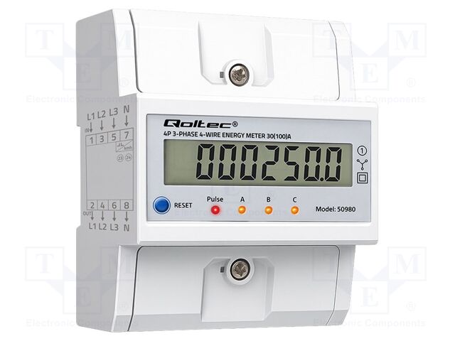 Counter; digital,mounting; for DIN rail mounting; three-phase