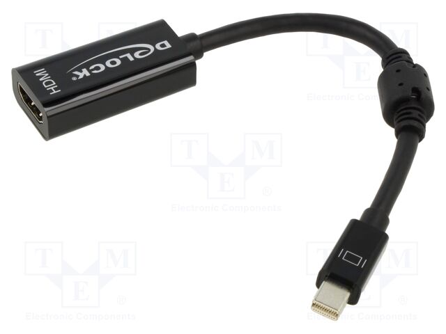 Adapter; HDMI socket,mini DisplayPort plug; 0.12m; black; black
