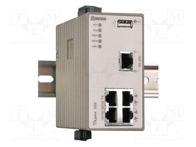 Switch Ethernet; 19÷60VDC; for DIN rail mounting; Lynx 100; IP40