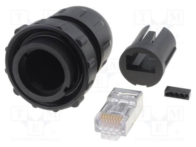 Plug; RJ45; DC; PIN: 8; Cat: 6; shielded; Layout: 8p8c; IP67,IP68; IDC