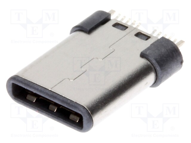 Plug; USB C; SMT; vertical; USB 3.1; gold-plated; 5A