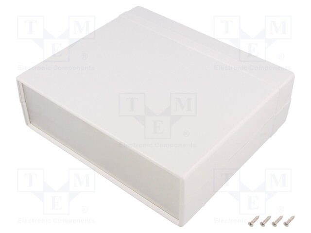 Enclosure: with panel; 1598; X: 206mm; Y: 64mm; Z: 180mm; ABS; grey