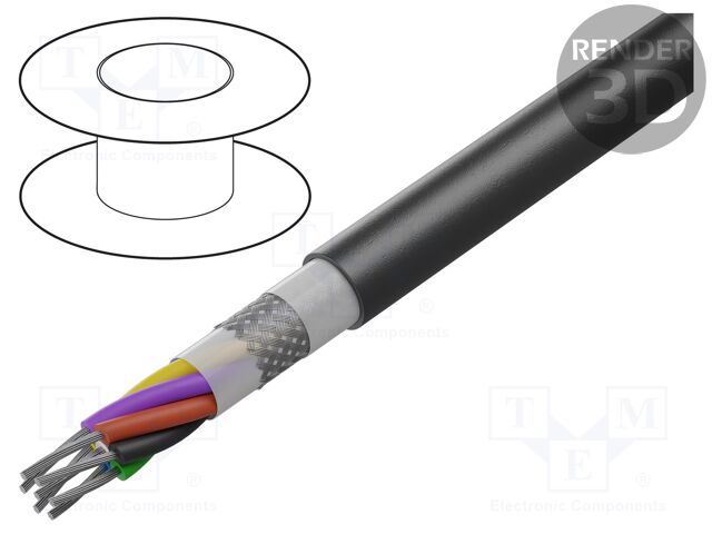 Wire; 2x30AWG; shielded,silver plated copper braid; black; 600V