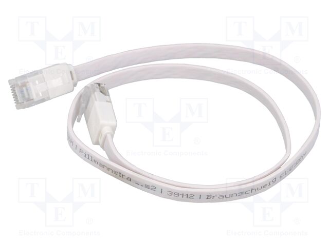 Patch cord; U/UTP; 5e; stranded; CCA; PVC; white; Len: 0.5m