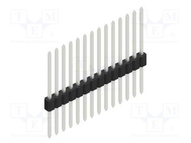 Connector: pin strips; pin header; male; PIN: 14; 1.27mm; THT; 1x14