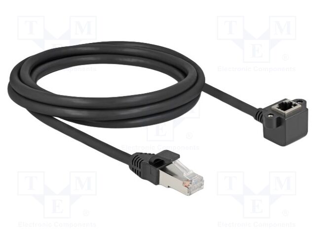 Extender Ethernet; F/UTP; Cat: 6; 2m; PVC; black; 26AWG; screw