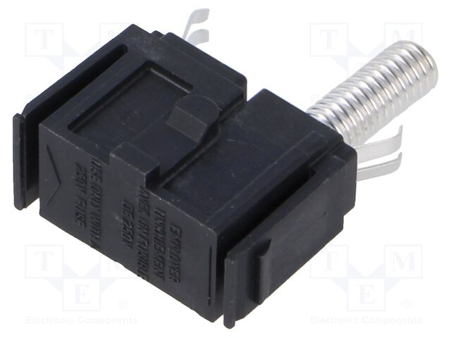 Fuse holder; cylindrical fuses; 5x20mm; snap-fastener; black