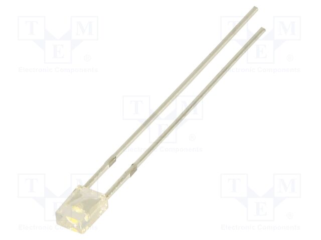 LED; white warm; rectangular; 2x3x4mm; 330mcd; 120°; Front: flat