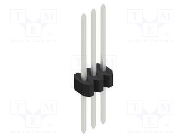 Connector: pin strips; pin header; male; PIN: 3; 1.27mm; THT; 1x3