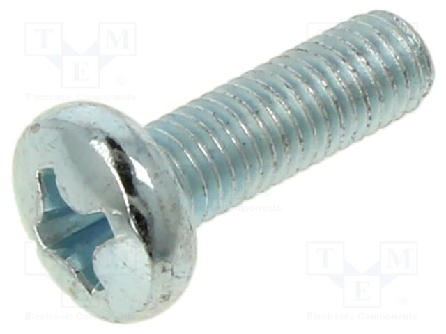 Screw; M8x25; Head: cheese head; Phillips; PH4; steel; zinc