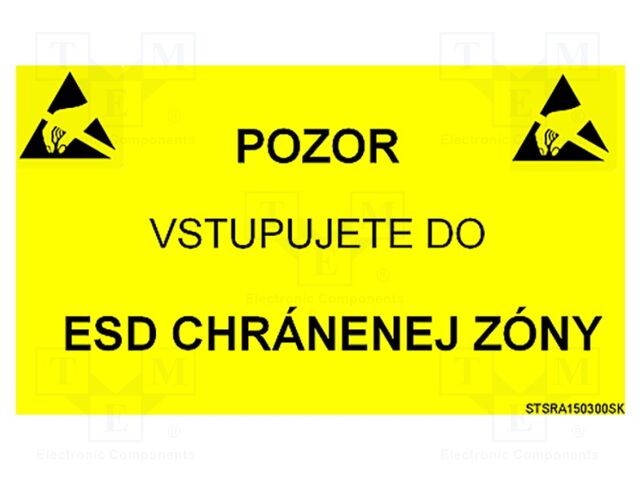 Information board; ESD,self-adhesive; 300x150mm; black,yellow