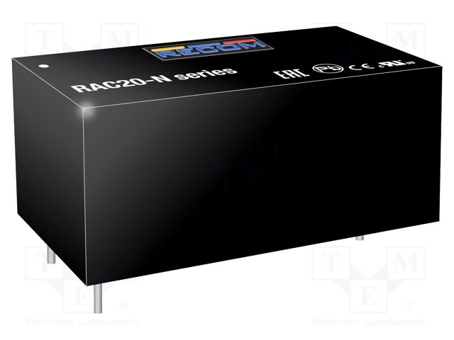 Converter: AC/DC; 20W; Uout: 12VDC; Iout: 1.66A; 82%; Mounting: PCB